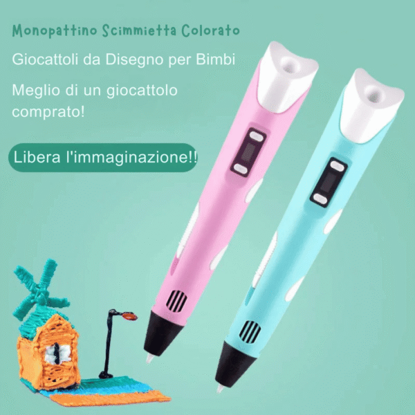Penna 3D, penna per Stampa 3D con Custodia, 50 Metri di Filamento (10 Colori x 5 mt) - immagine 4