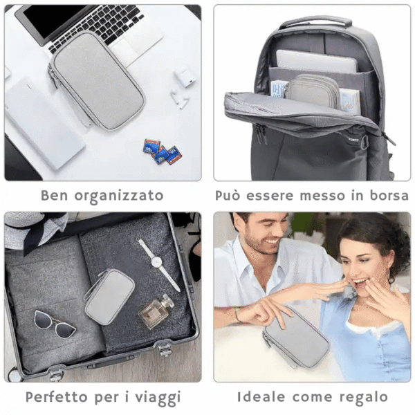 Borsa Organizer per Cavi, Borsa Porta Accessori da Viaggio - immagine 2