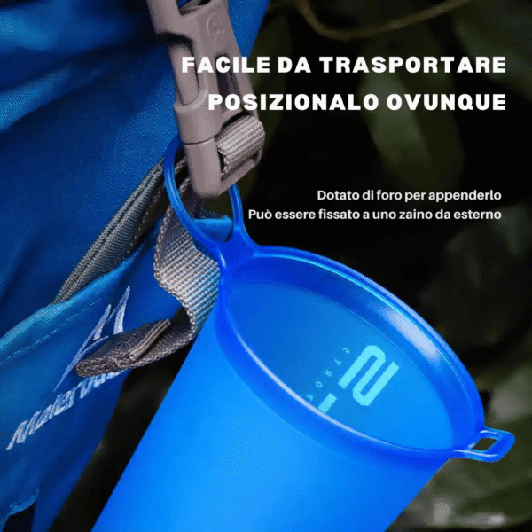 Borraccia Pieghevole per Escursionismo, Campeggio o Corsa - immagine 3