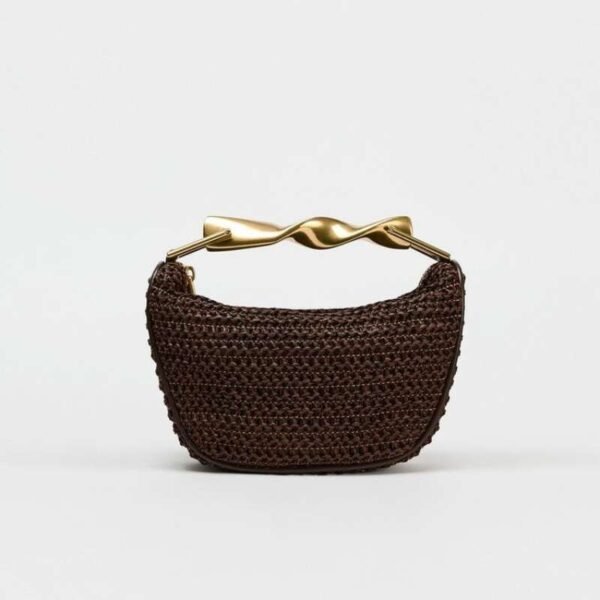 Borsetta Rotonda in Paglia Elegante 36x9x28 cm - immagine 2