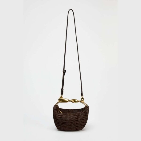 Borsetta Rotonda in Paglia Elegante 36x9x28 cm - immagine 3