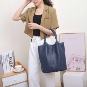 Borsa Secchiello in Pelle Scamosciata Versatile