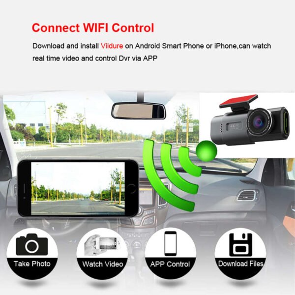 Doppia Dashcam 4K + 1080P Ultra Night Vision - immagine 2