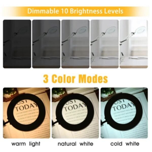 Lente Ingrandimento Scrivania con Luce a LED - immagine 2