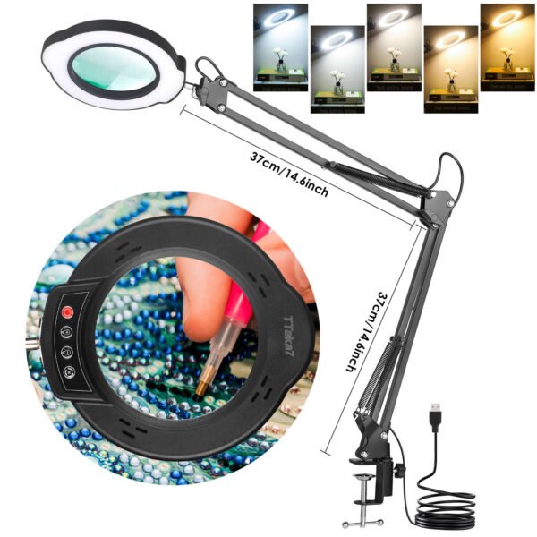 Lente Ingrandimento Scrivania con Luce a LED - immagine 3