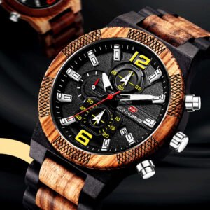 Orologio Sportivo in Legno Multifunzionale di Lusso